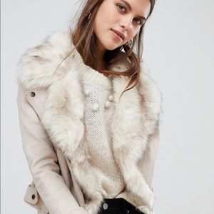 River Island faux suede biker jacket